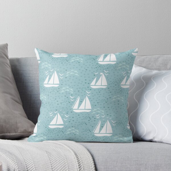 Item preview, Sailing boats and dolphins on sea pattern number2 designed and sold by pocketgraphic.