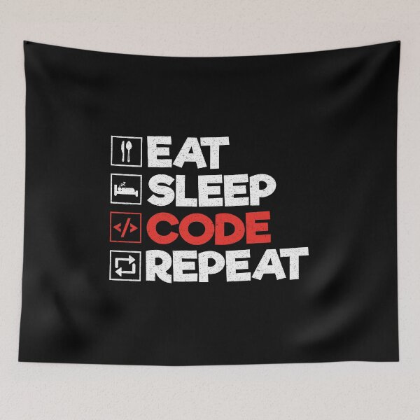 Item preview, Eat Sleep Code Repeat: Funny Coder Programmer Computer Lover designed and sold by Adexyl.