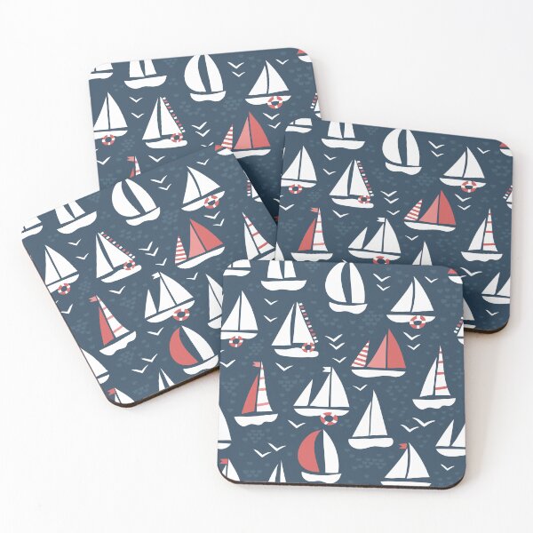 Item preview, Sailing boats and birds on sea pattern number2 designed and sold by pocketgraphic.