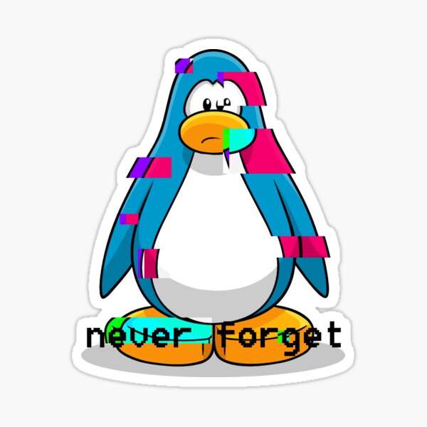 Aesthetic kawaii meme club Penguin sticker y2k