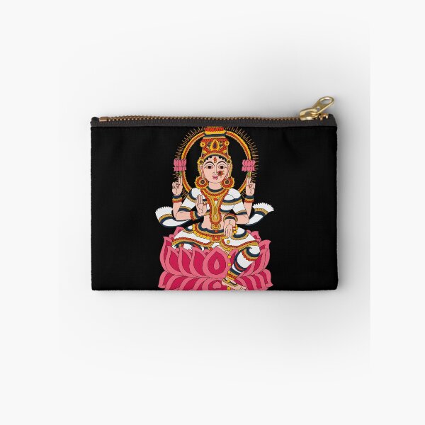 Item preview, goddess Lakshmi kalamkari black designed and sold by sriknick.