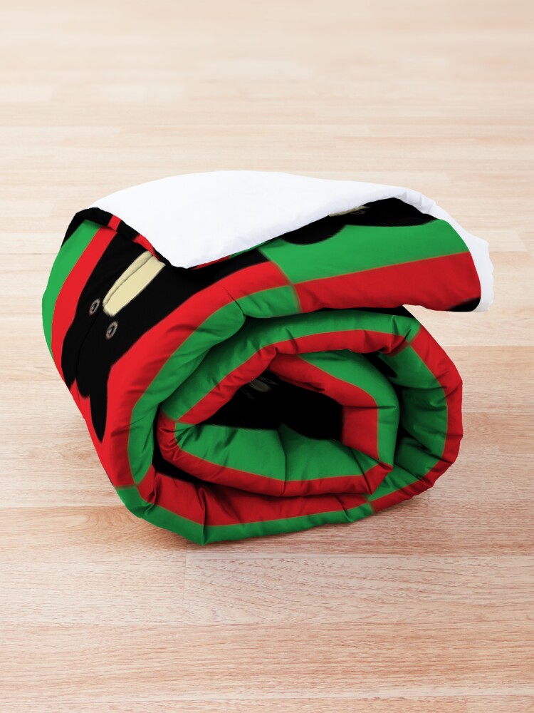 Alternate view of BLACK BEAR ON RED & GREEN Comforter