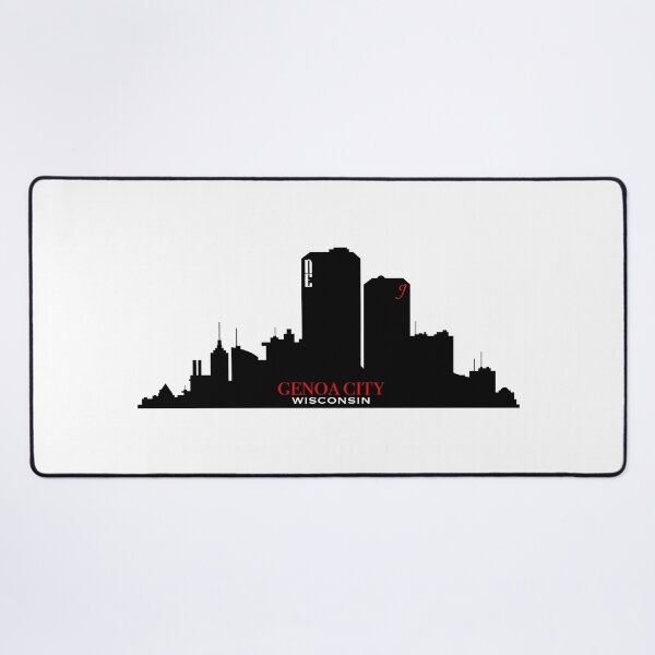 Item preview, Genoa City, Wisconsin Skyline - White Background designed and sold by PawsitiveMum.