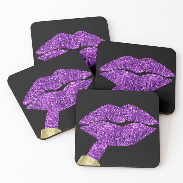 Item preview, Purple lipstick on pouty lips, fashion art designed and sold by Glimmersmith.
