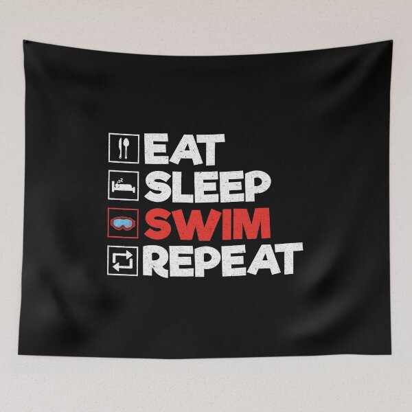 Item preview, Eat Sleep Swim Repeat: Funny Swimming Swimmer designed and sold by Adexyl.