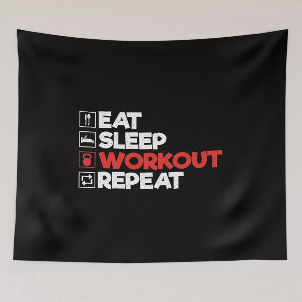 Item preview, Eat Sleep Workout Repeat: Funny Workout Gym Lover designed and sold by Adexyl.