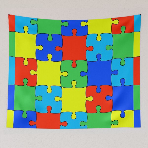 Item preview, Jigsaw Puzzle multi-color pattern game puzzles design designed and sold by luvvvvvit.