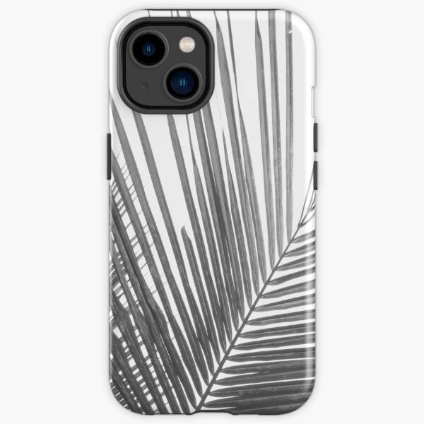 Black and white abstract palm leaves iPhone Tough Case