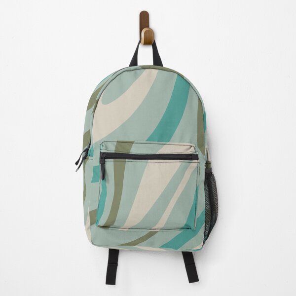 Item preview, Wavy Loops Retro Abstract Pattern in Vintage Olive Celadon Green Teal Blue designed and sold by kierkegaard.