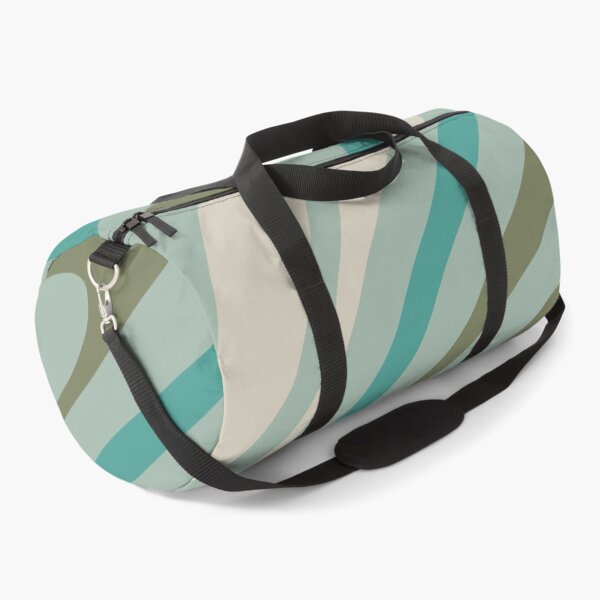 Item preview, Wavy Loops Retro Abstract Pattern in Vintage Olive Celadon Green Teal Blue designed and sold by kierkegaard.