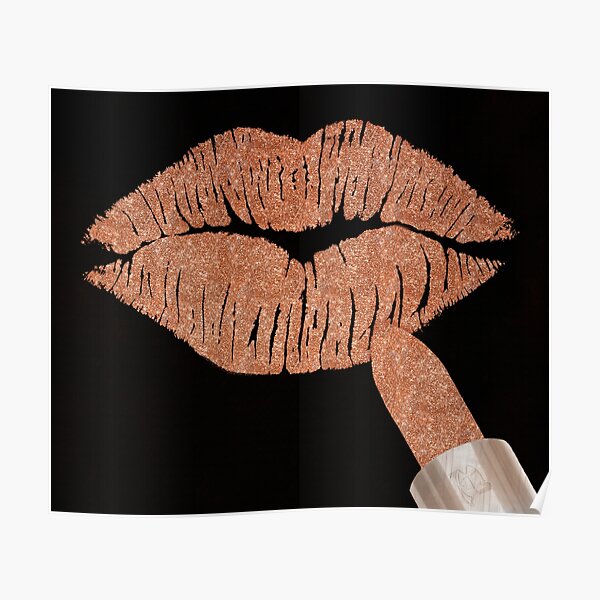 Rose Gold Lips Wall Art Redbubble