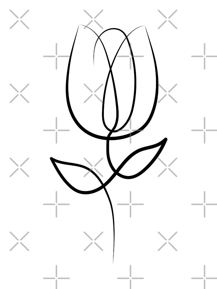 "Tulip Minimal art One Line Drawing One Line Art" Poster by One