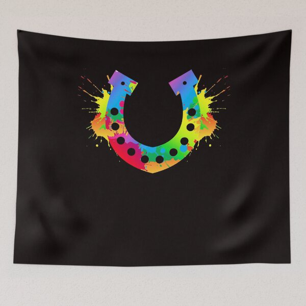 Item preview, Colorful Horseshoe Horse Fan Dressage Saddle Stable Gallop designed and sold by TomGiantDesigns.