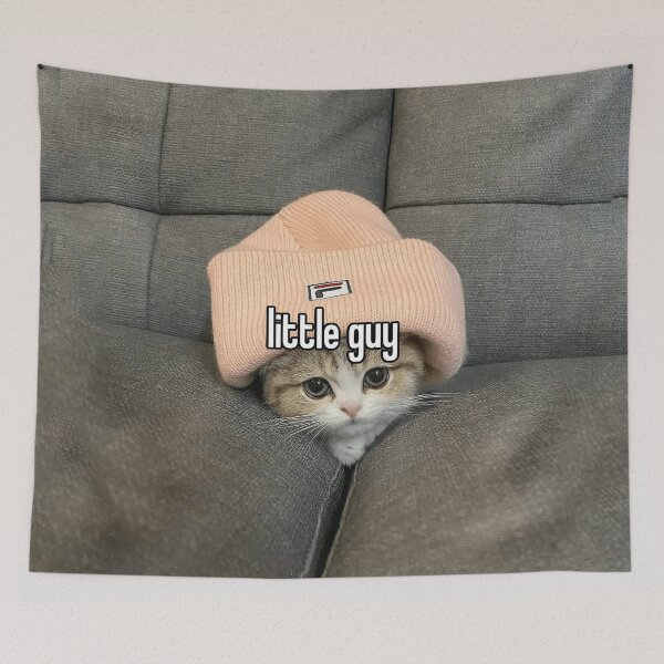 Item preview, Little Guy Cat Animal with Caption designed and sold by Emote Bot.