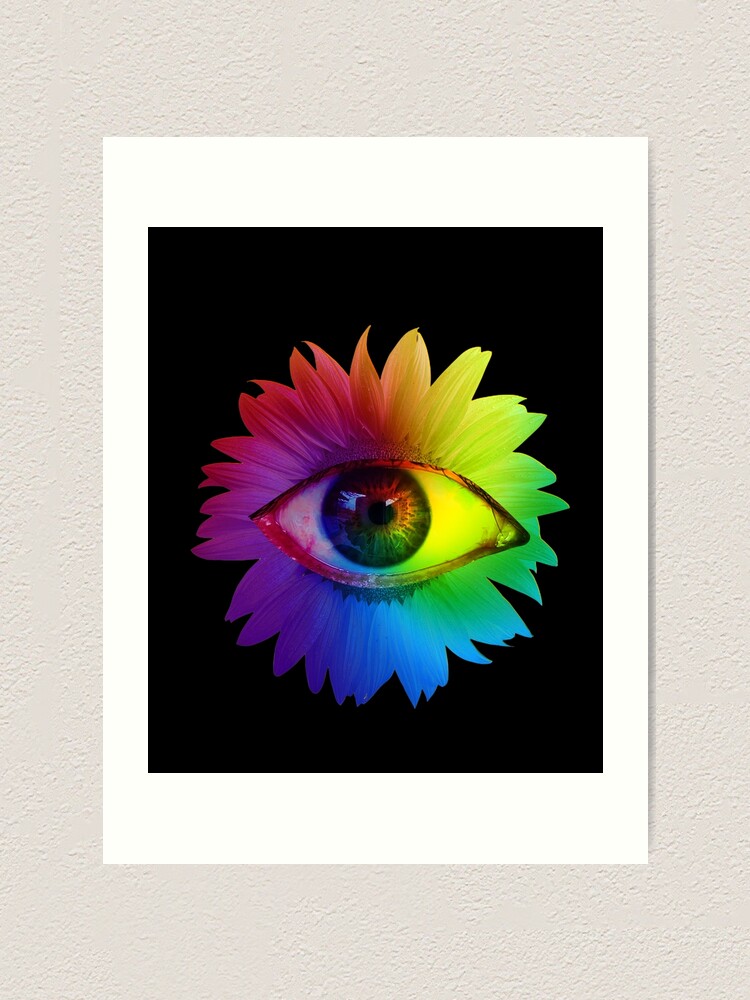 Dreamcore Weirdcore Aesthetics Rainbow Flower Eyes Sticker for Sale by  ghost888