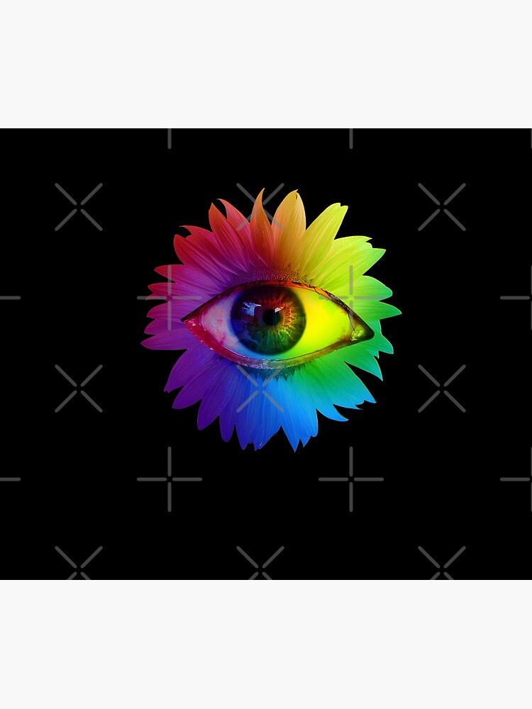 Dreamcore Weirdcore Aesthetics Rainbow Flower Eyes Sticker for Sale by  ghost888