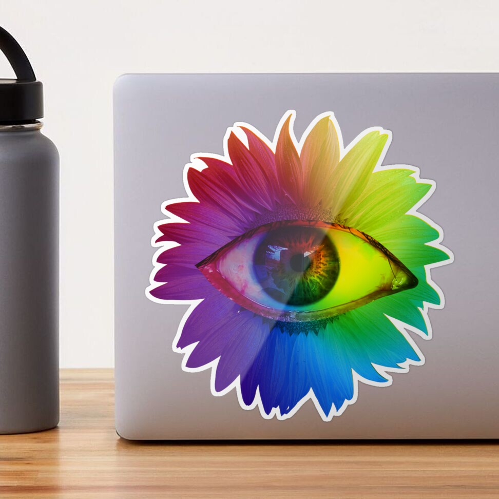 Dreamcore Weirdcore Aesthetics Rainbow Flower Eyes Laptop Skin for Sale by  ghost888