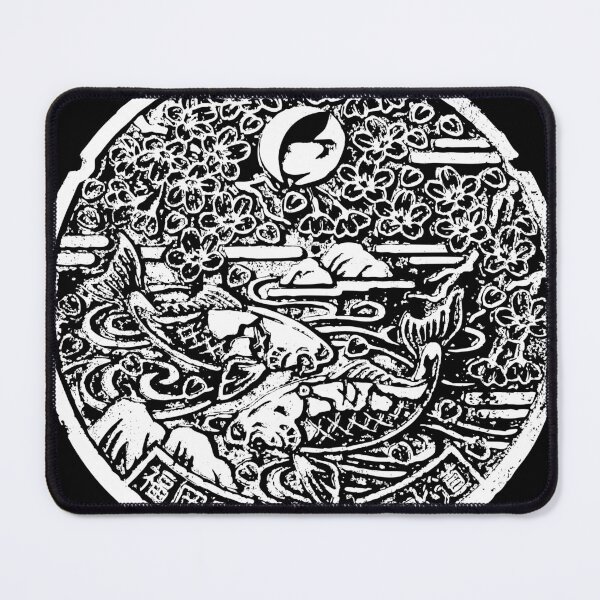 Item preview, Fish pond with cherry blossom on manhole in Japan - White designed and sold by mattraski.