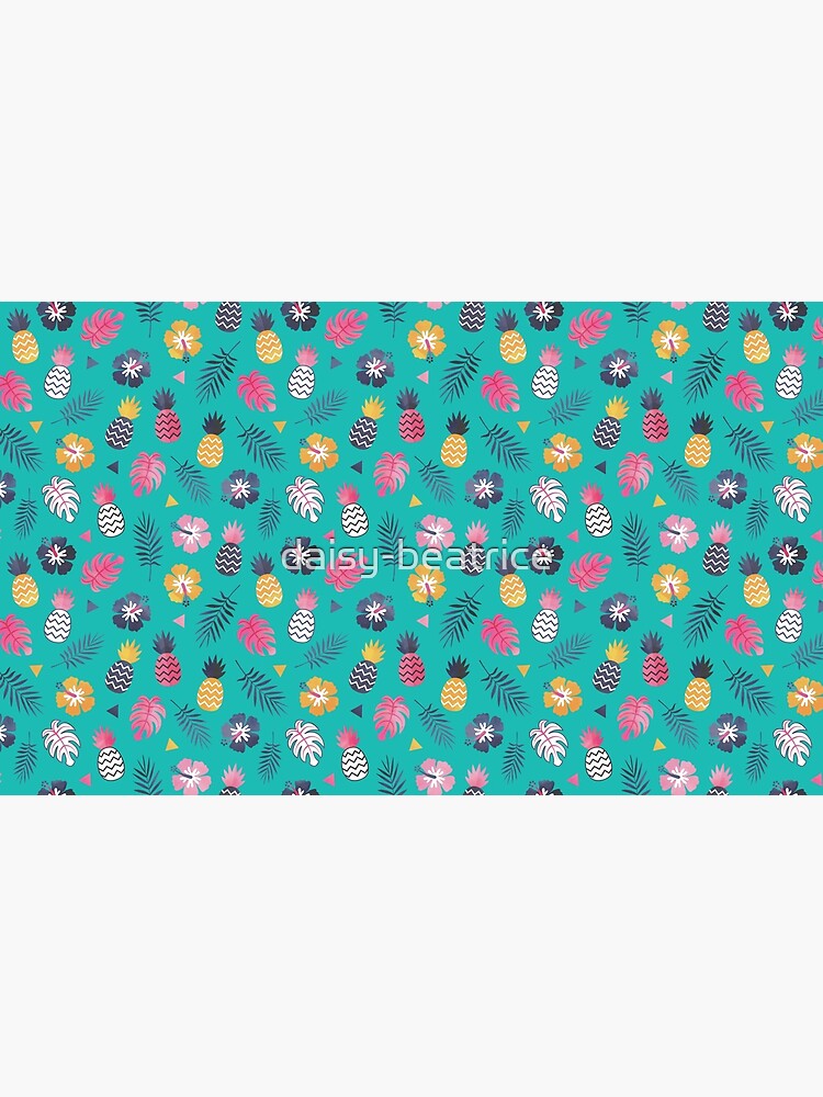 Forever Summer Tropical Pattern on Mint Green by daisy-beatrice