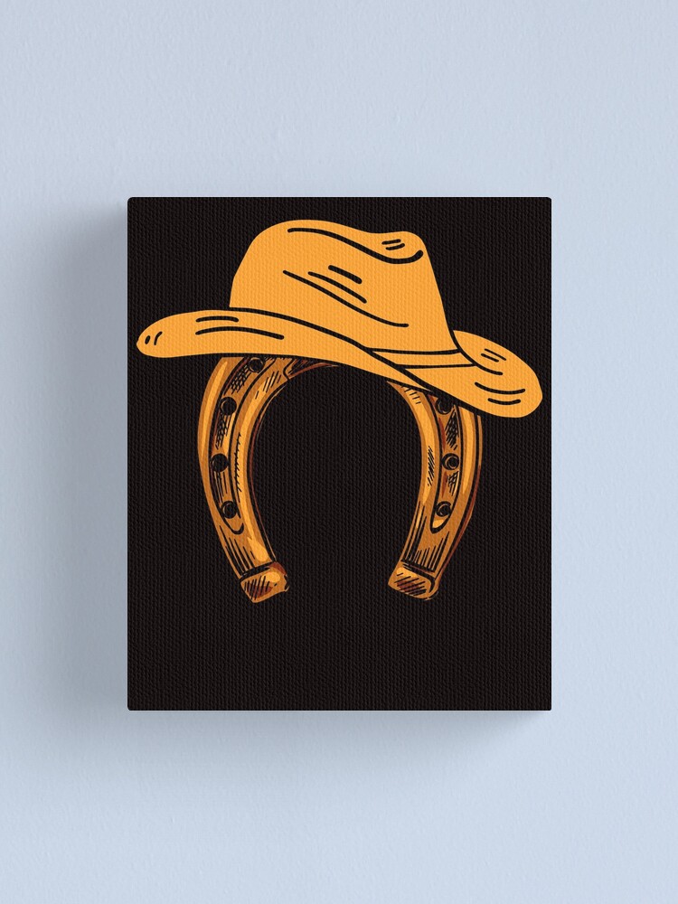 Horseshoe Cowboy Hat Horse Riding Equestrian Sport Saddle Canvas Print for  Sale by TomGiantDesigns