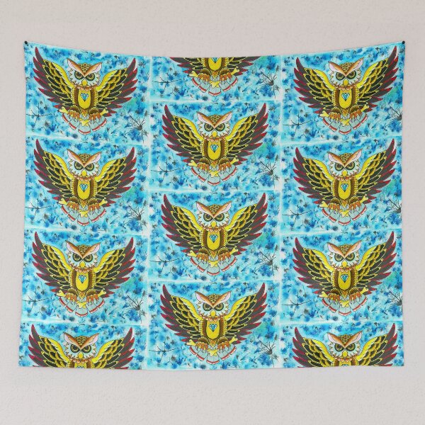 Item preview, Owl In Blue - Art By Kev G designed and sold by ArtByKevG.