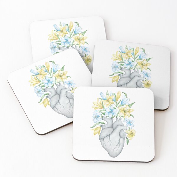 Item preview, Ukraine in my Heart - Support Ukraine: No War Art, Blooming Flower Anatomy, Yellow Blue designed and sold by osuariumfloreus.