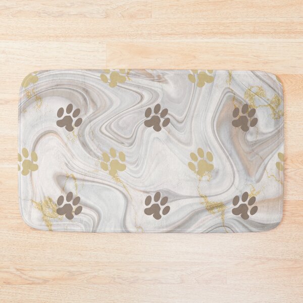Item preview, beige and gold cat dog paw print pattern designed and sold by Beeroclock.