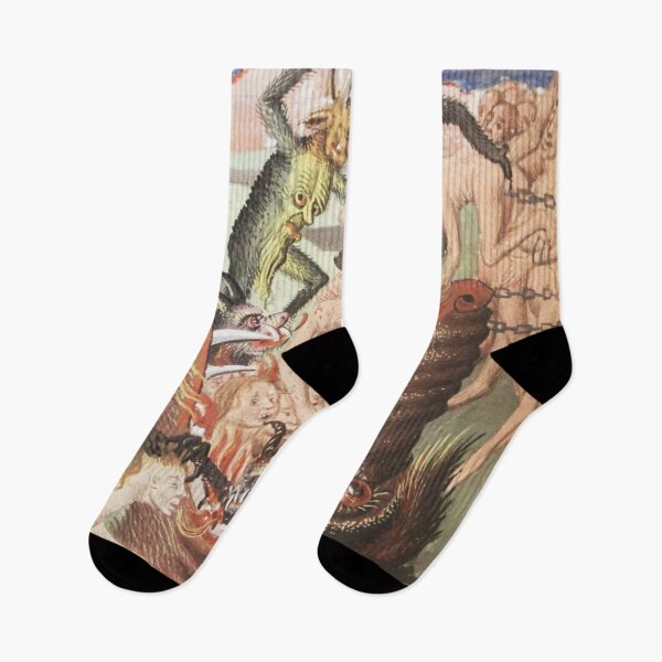 Item preview, Demons dragging people to hell through the Hellmouth medieval art designed and sold by Vintage Designs +.