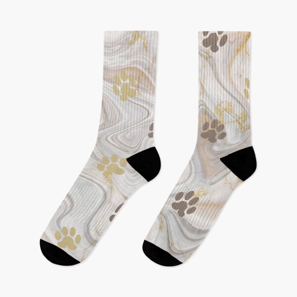Item preview, beige and gold cat dog paw print pattern designed and sold by Beeroclock.