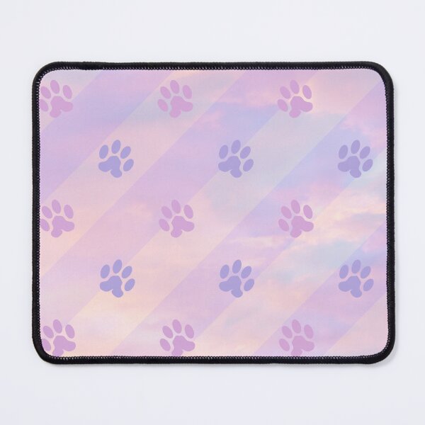 Item preview, pastel purple striped cat and dog paw print  designed and sold by Beeroclock.