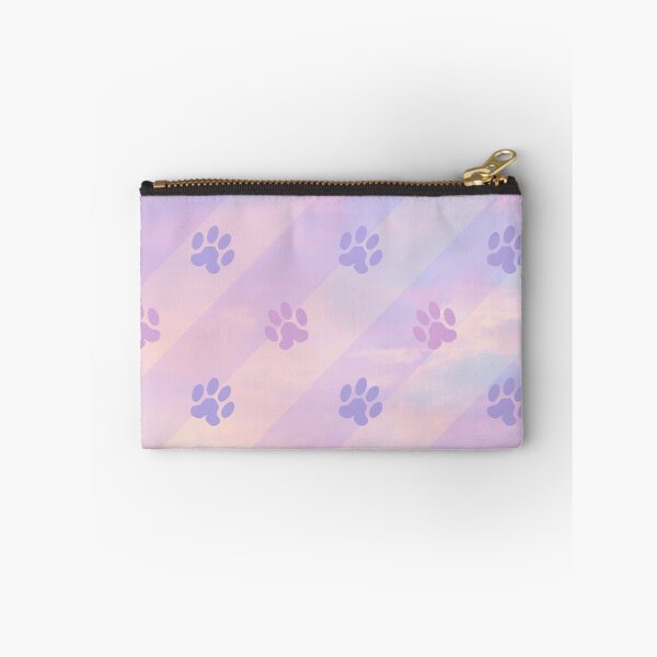 Item preview, pastel purple striped cat and dog paw print  designed and sold by Beeroclock.