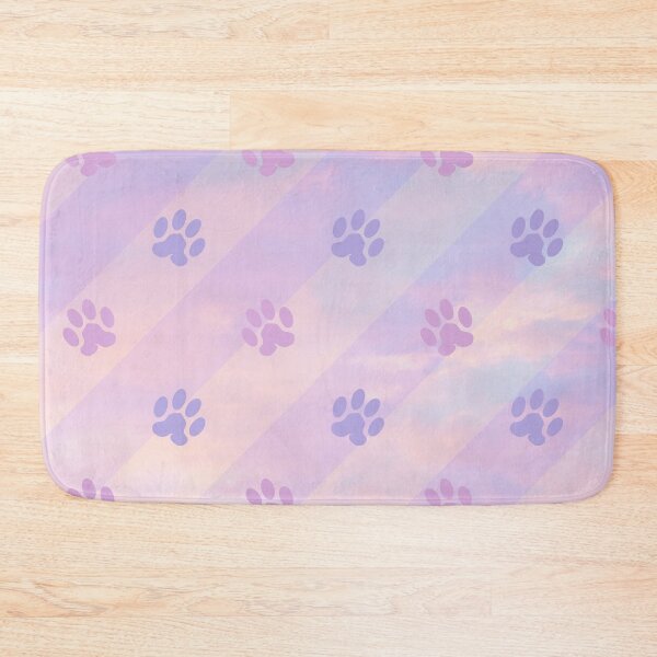 Item preview, pastel purple striped cat and dog paw print  designed and sold by Beeroclock.