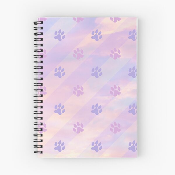 Item preview, pastel purple striped cat and dog paw print  designed and sold by Beeroclock.