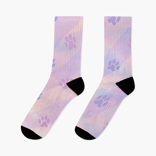 Item preview, pastel purple striped cat and dog paw print  designed and sold by Beeroclock.