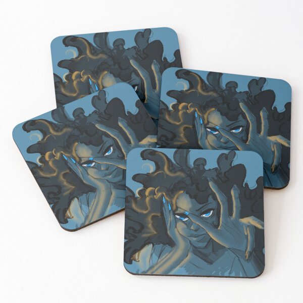 Aperçu de l'œuvre fille noire aux cheveux afro moelleux sur le thème bleu créée et vendue par gi-gianna.