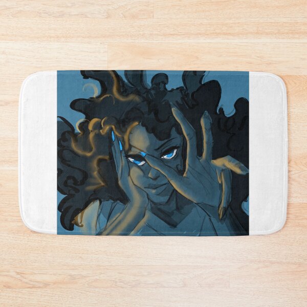 Aperçu de l'œuvre fille noire aux cheveux afro moelleux sur le thème bleu créée et vendue par gi-gianna.
