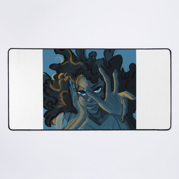 Item preview, black girl with fluffy afro hair blue themed designed and sold by gi-gianna.