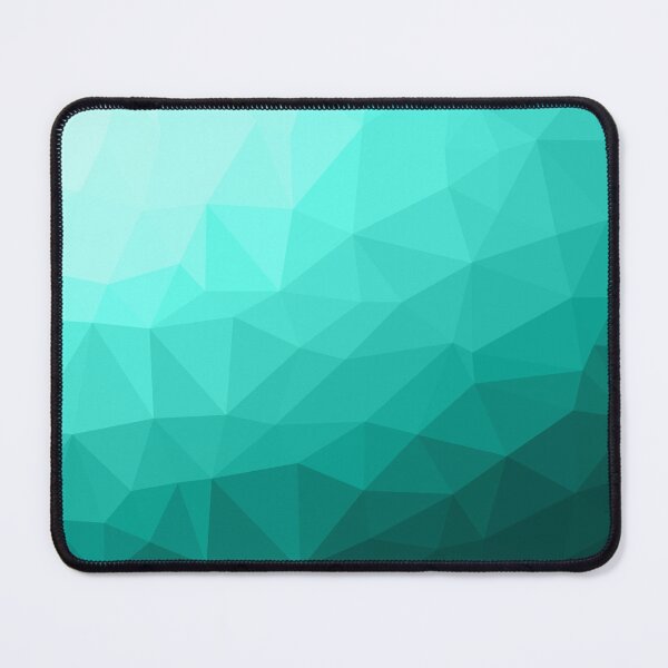 Aqua Turquoise Gradient Geometric Mesh Pattern Mouse Pad