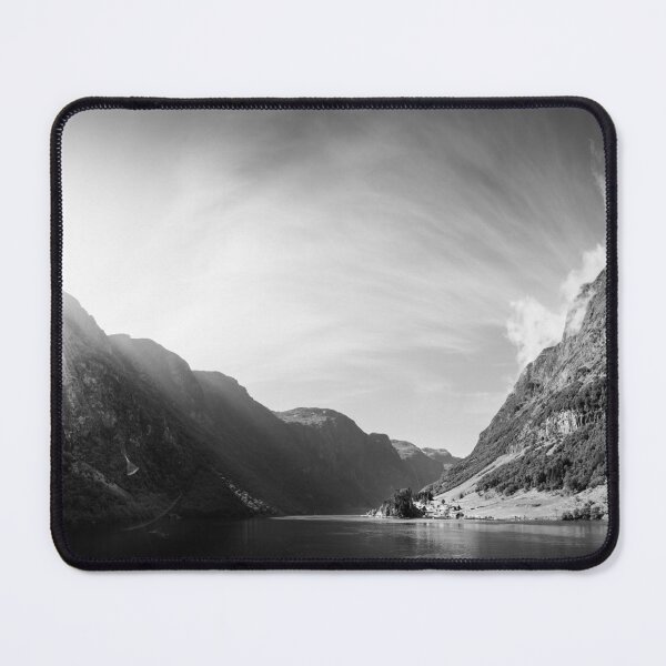 Item preview, Sunrise over Fjord Village in Black & White designed and sold by Nicklas81.