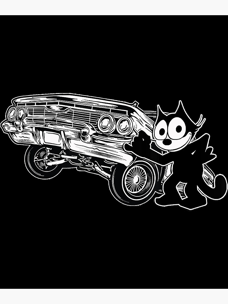Felix Cat Cartoon Lowrider Hydraulic Bounce Tilt Car Club | Poster