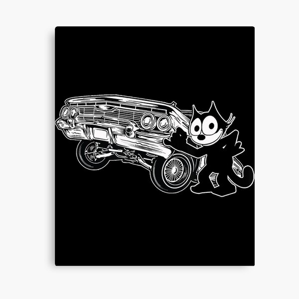 "Felix Cat Cartoon Lowrider Hydraulic Bounce Tilt Car Club" Canvas