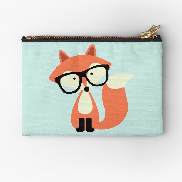 Cute Hipster Red Fox Zipper Pouch