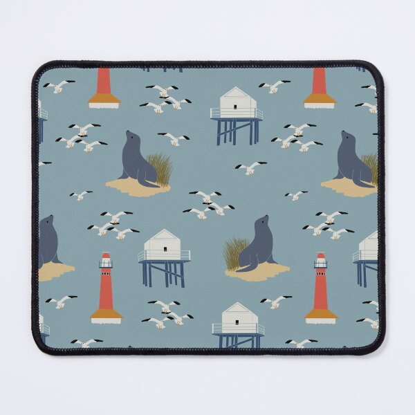 Item preview, Cloudy dutch beach with seals pattern designed and sold by JokeGysen.