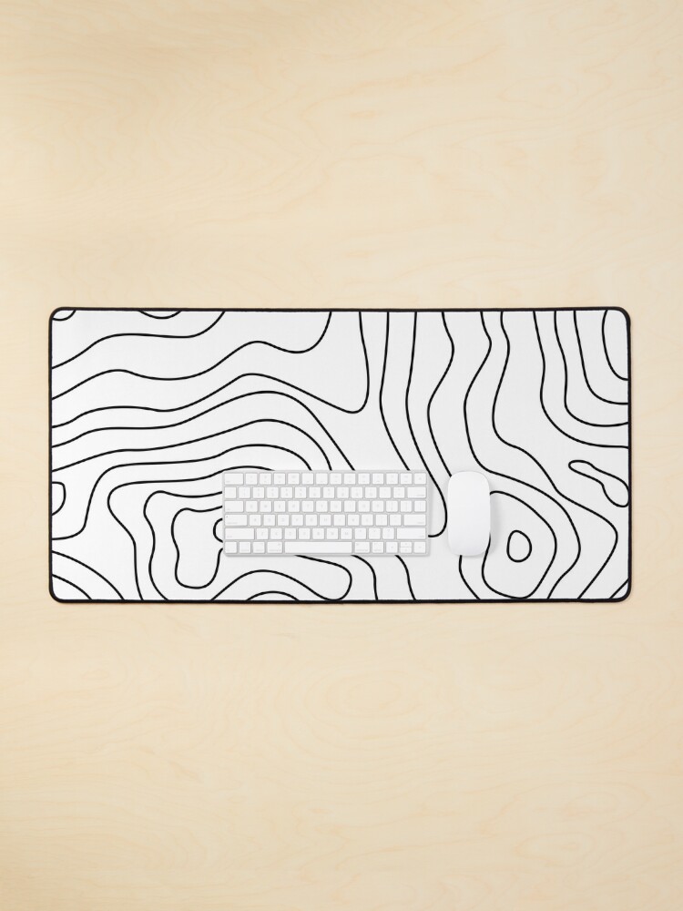 Tapis de souris for Sale avec l'œuvre « Topographie Motif noir et blanc »  de l'artiste lolora