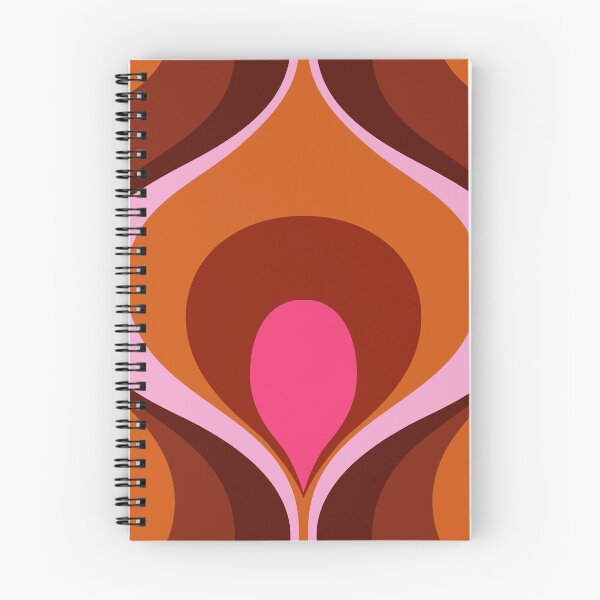 Item preview, Retro Mood hot pink orange red burgundy brown designed and sold by Delinda Graphic Studio.