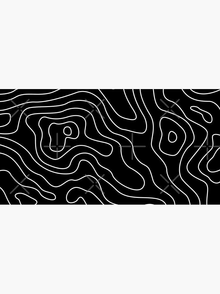 Tapis de souris for Sale avec l'œuvre « Topographie Motif noir et blanc »  de l'artiste lolora