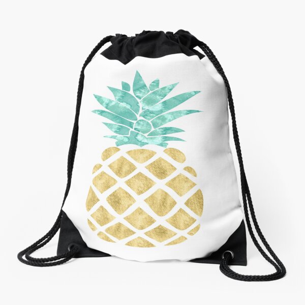 Golden Pineapple Drawstring Bag