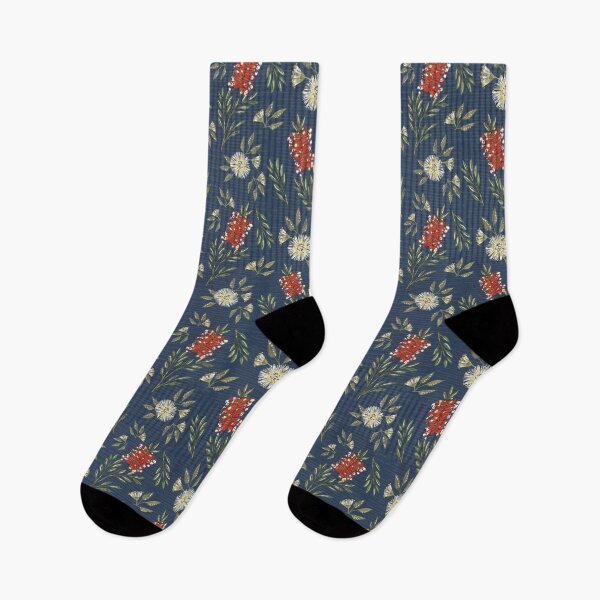 Item preview, Bottlebrush Pattern with Navy Blue Background designed and sold by Sarah The Painter.