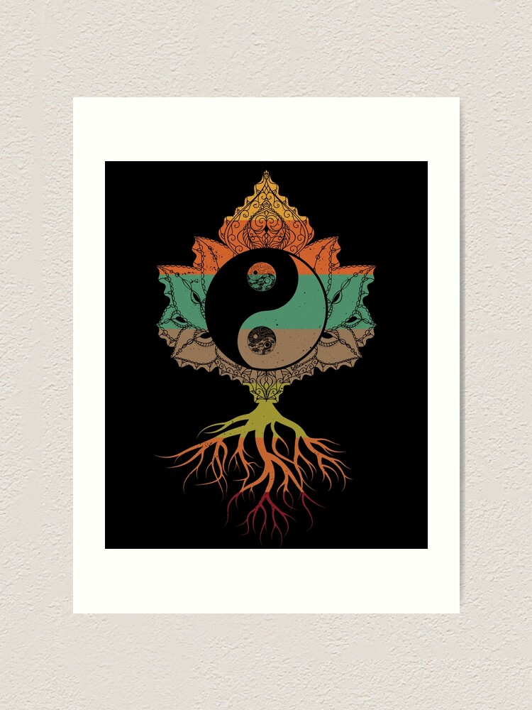 Lotus Mandala Yin Yang Sacred Geometry Spiritual Art Print for Sale