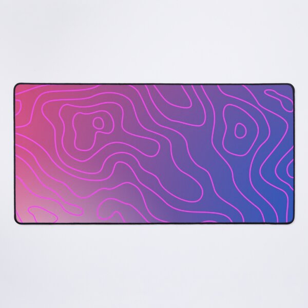 Topography Gradient Pink and Purple Pattern Desk Mat